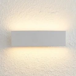 Lindby Ignazia LED wandlamp, 28 cm, wit, metaal, omhoog/omlaag