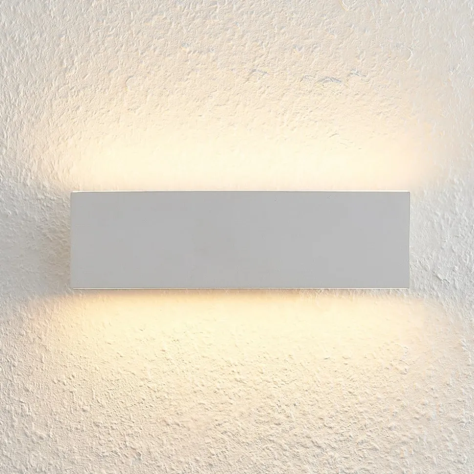 Lindby Ignazia LED wandlamp, 28 cm, wit, metaal, omhoog/omlaag