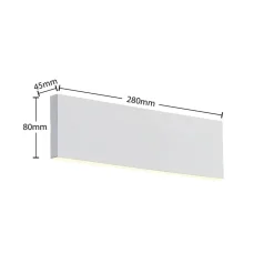 Lindby Ignazia LED wandlamp, 28 cm, wit, metaal, omhoog/omlaag