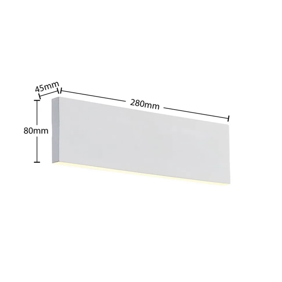 Lindby Ignazia LED wandlamp, 28 cm, wit, metaal, omhoog/omlaag