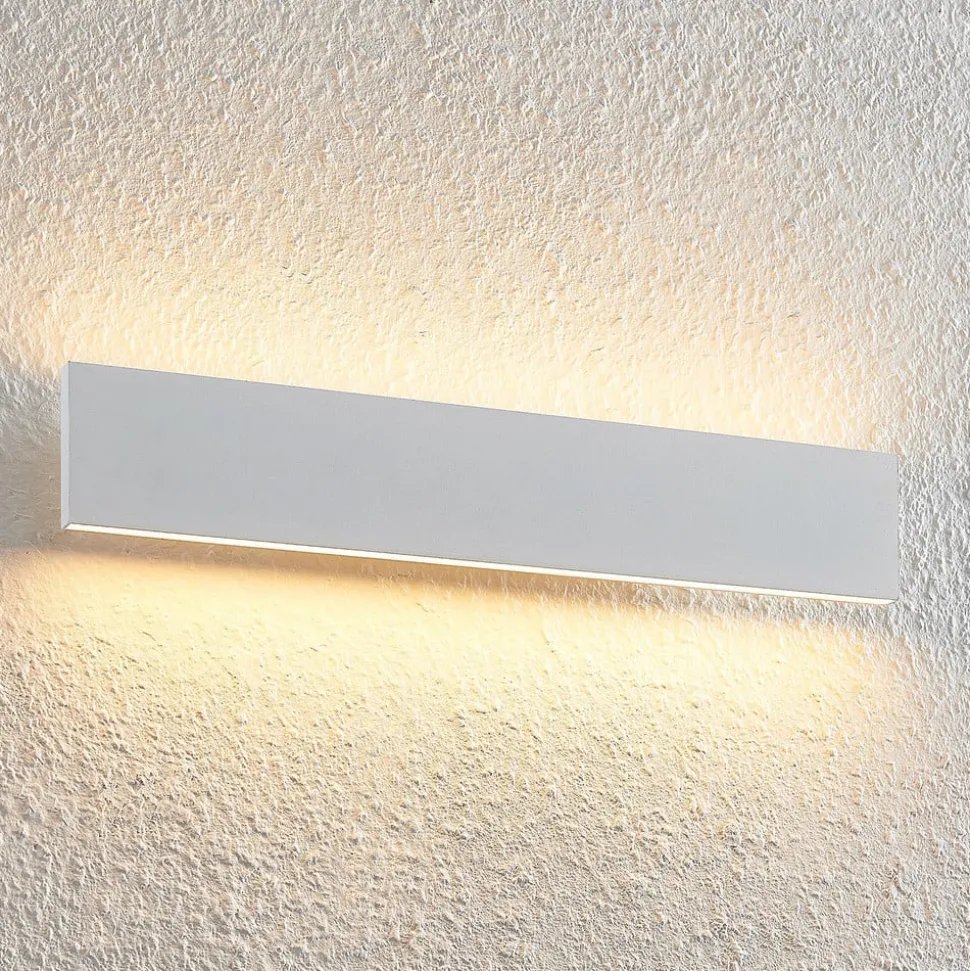 Lindby Ignazia LED wandlamp, 47 cm, wit, metaal, omhoog/omlaag