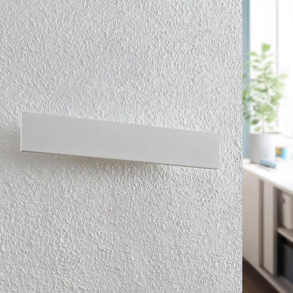 Lindby Ignazia LED wandlamp, 47 cm, wit, metaal, omhoog/omlaag