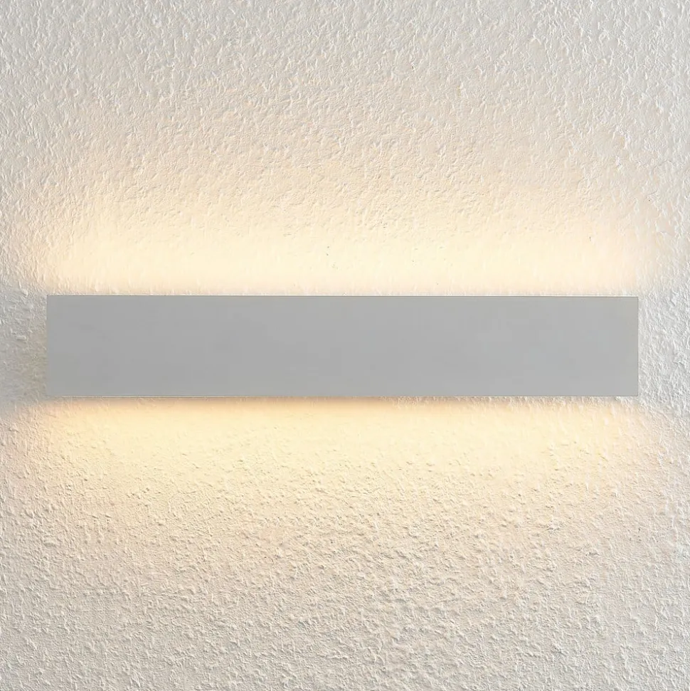 Lindby Ignazia LED wandlamp, 47 cm, wit, metaal, omhoog/omlaag