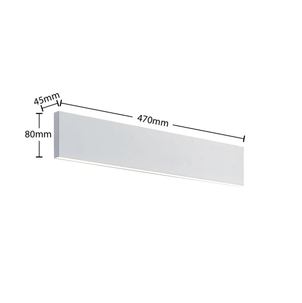 Lindby Ignazia LED wandlamp, 47 cm, wit, metaal, omhoog/omlaag