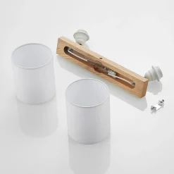 Lindby Imarin plafondspot, 2-lamps, eiken/wit