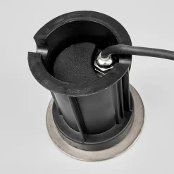 Lindby Insa grondspot inbouwlamp, roestvrij staal, GU10, IP67, Ø11cm