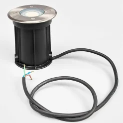 Lindby Insa grondspot inbouwlamp, roestvrij staal, GU10, IP67, Ø11cm
