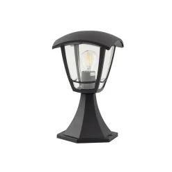 Lindby Isidoro sokkellamp, zwart, hoogte 28 cm, kunststof