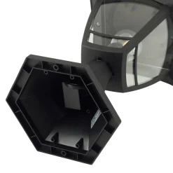 Lindby Isidoro sokkellamp, zwart, hoogte 28 cm, kunststof