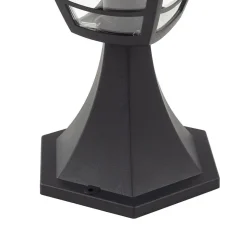 Lindby Isidoro sokkellamp, zwart, hoogte 28 cm, kunststof