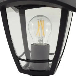 Lindby Isidoro sokkellamp, zwart, hoogte 28 cm, kunststof