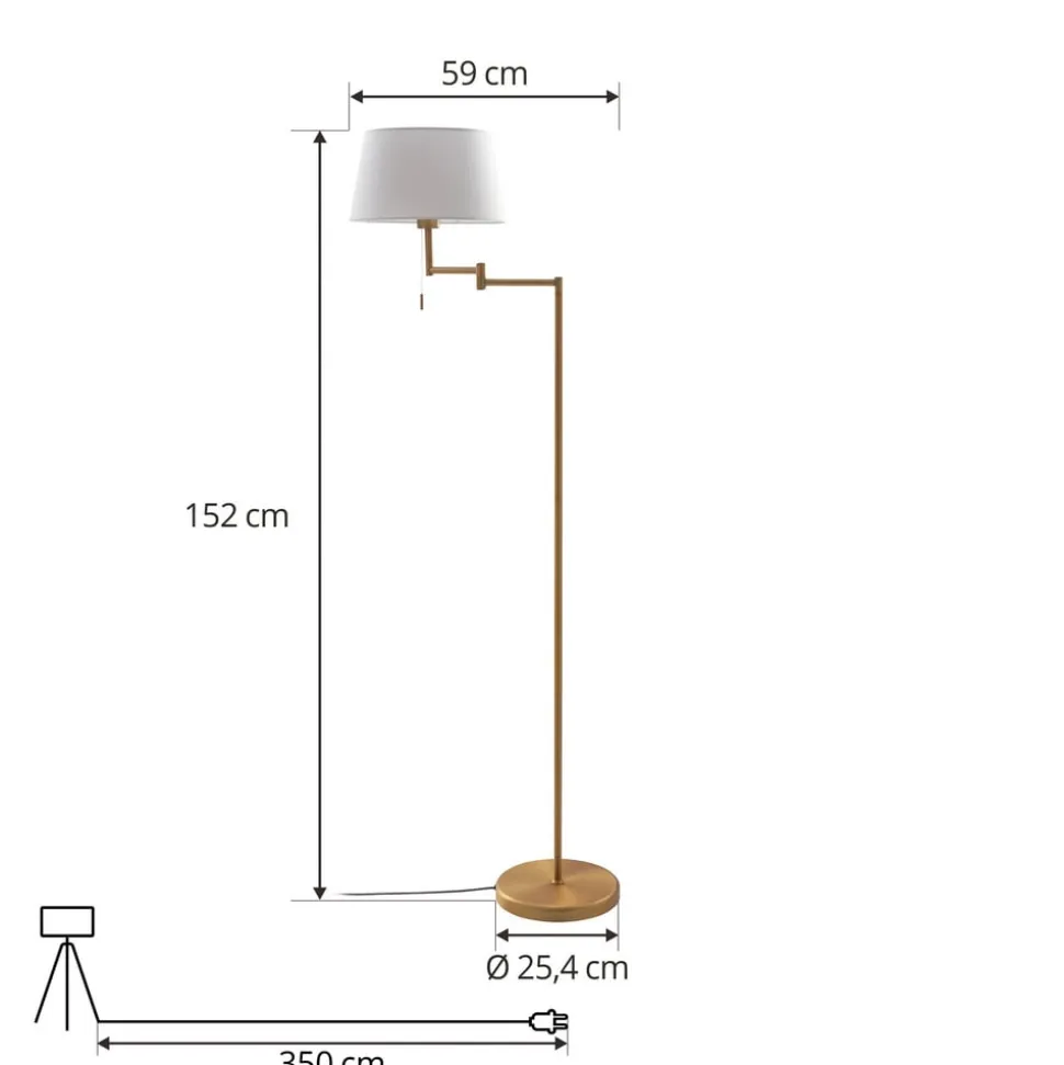 Lindby Ismene vloerlamp met zwenkbare arm