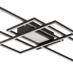 Lindby Ismera plafondlamp 3 frames, antraciet