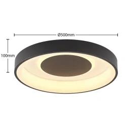 Lindby Izan LED plafondlamp, RBGW, zwart