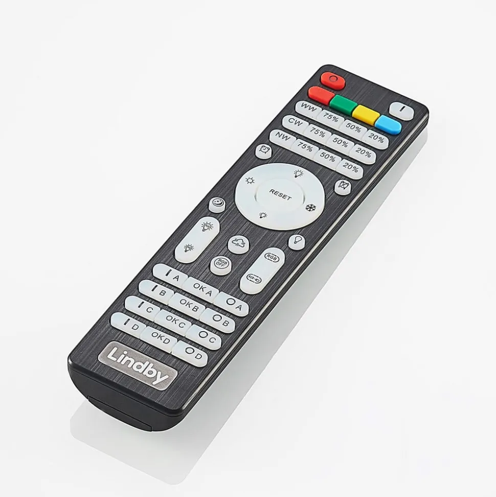 Lindby Izan LED plafondlamp, RBGW, zwart