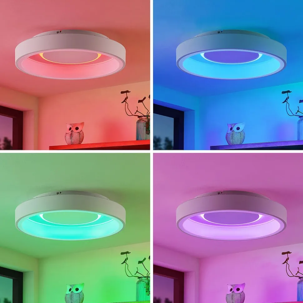 Lindby Izan LED plafondlamp, RBGW, wit