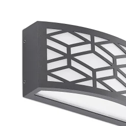 Lindby Jakari LED buiten wandlamp, hoekig, patroon