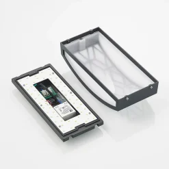 Lindby Jakari LED buiten wandlamp, hoekig, patroon