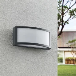 Lindby Jakari LED buiten wandlamp, hoekig, wit