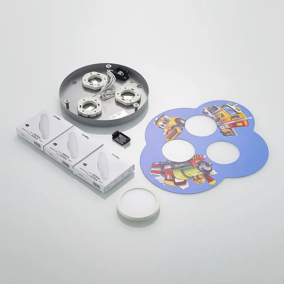 Lindby Jan kinderkamer plafondlamp, voertuigen