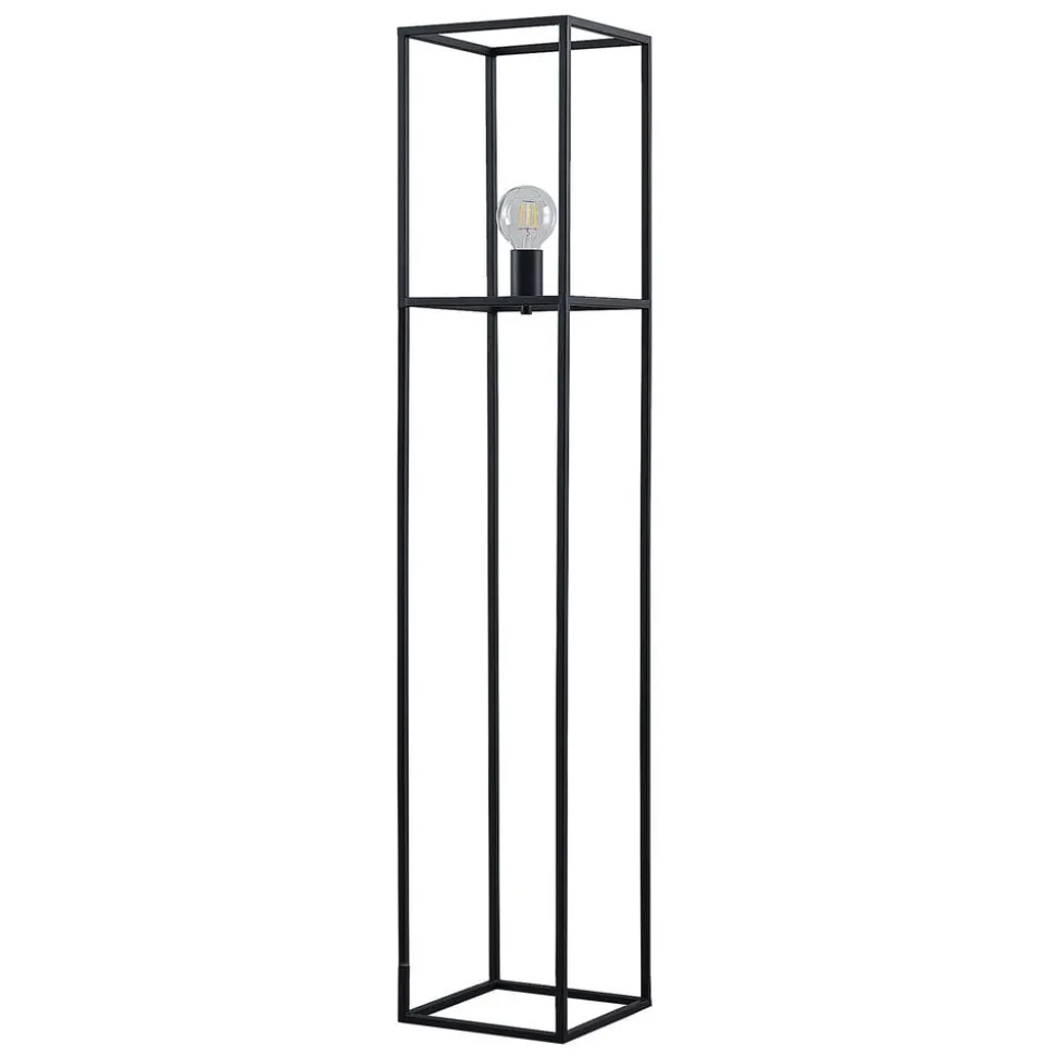 Lindby Jordana vloerlamp, frame, zwart, 1-lamp.