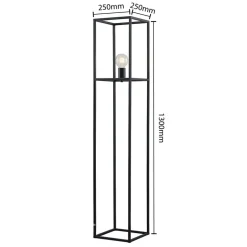 Lindby Jordana vloerlamp, frame, zwart, 1-lamp.