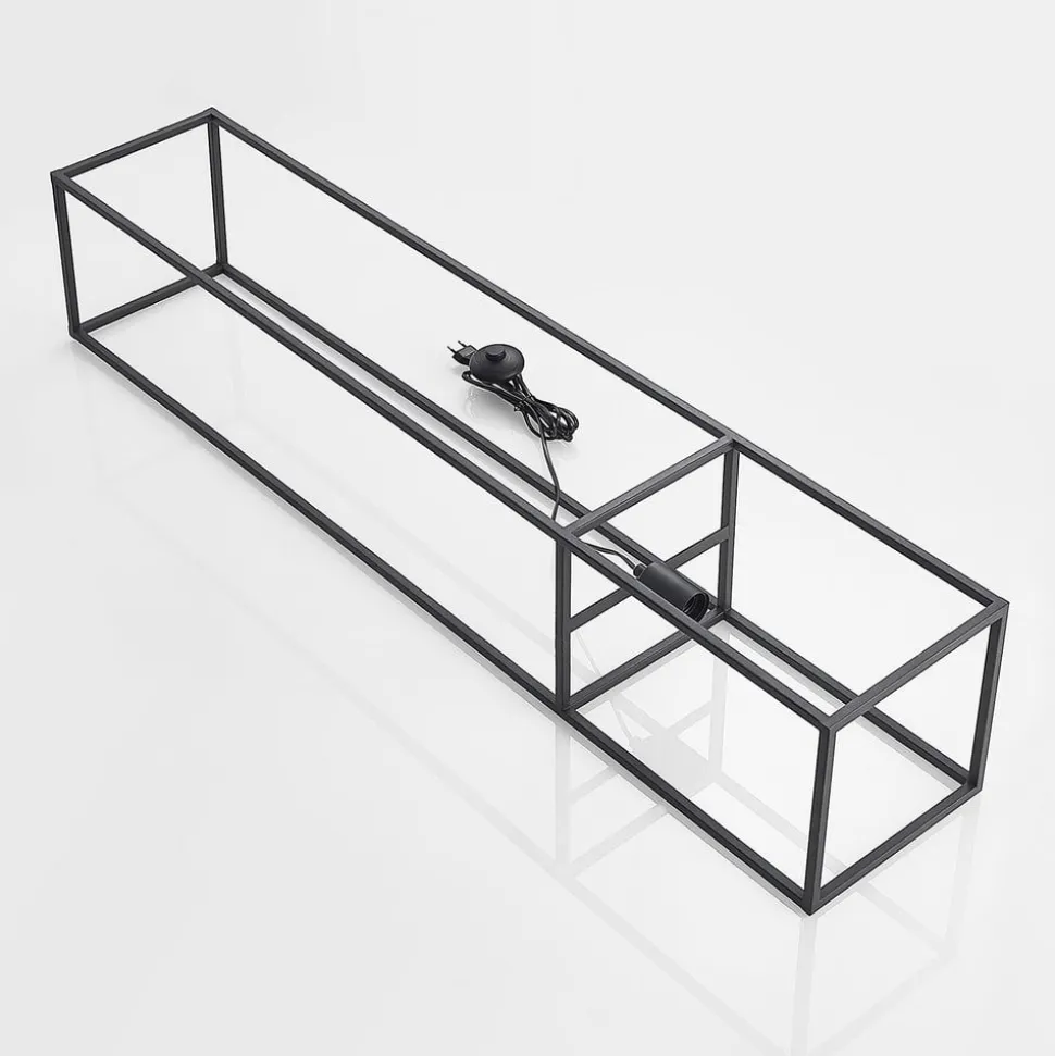 Lindby Jordana vloerlamp, frame, zwart, 1-lamp.