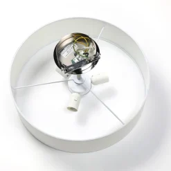 Lindby Josia plafondlamp, wit, stof, Ø 47 cm, E27