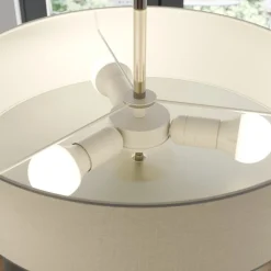 Lindby Josia plafondlamp, wit, stof, Ø 47 cm, E27