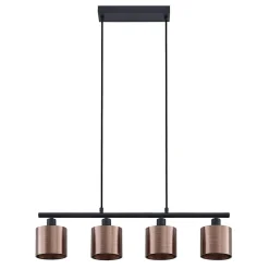 Lindby Joudy hanglamp, 4-lamps, brons donker