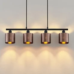 Lindby Joudy hanglamp, 4-lamps, brons donker