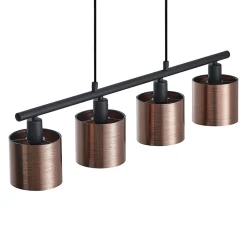 Lindby Joudy hanglamp, 4-lamps, brons donker