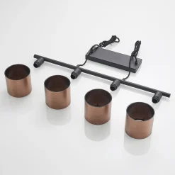 Lindby Joudy hanglamp, 4-lamps, brons donker