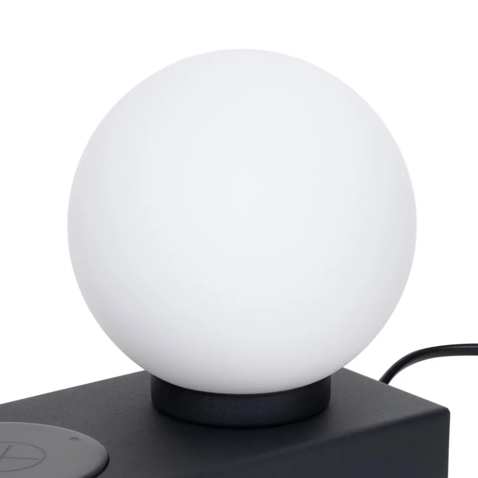 Lindby Junis tafellamp, zwart, oplaadfunctie