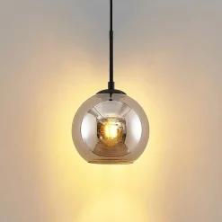 Lindby Jurian hanglamp 1-lamp, zwart/roker