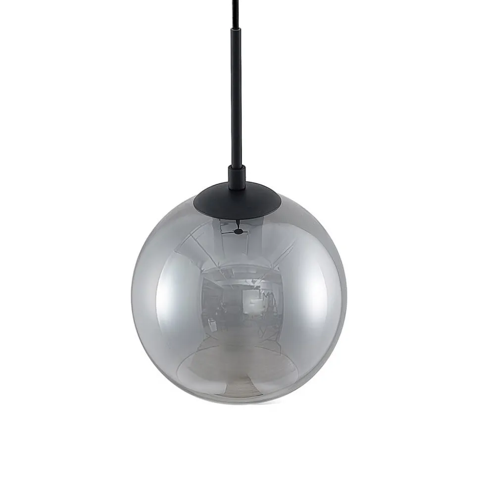 Lindby Jurian hanglamp 1-lamp, zwart/roker