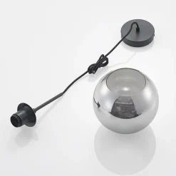 Lindby Jurian hanglamp 1-lamp, zwart/roker