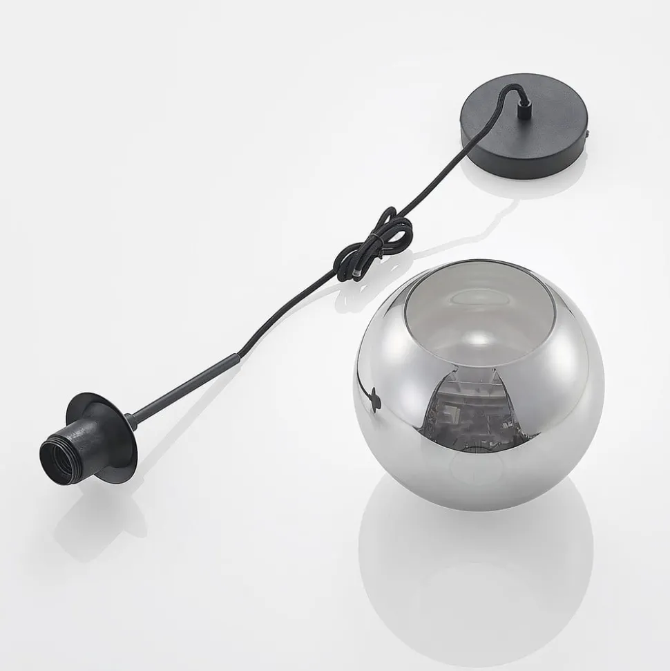 Lindby Jurian hanglamp 1-lamp, zwart/roker