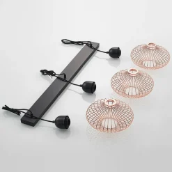 Lindby Justinos hanglamp, 3-lamps, koper