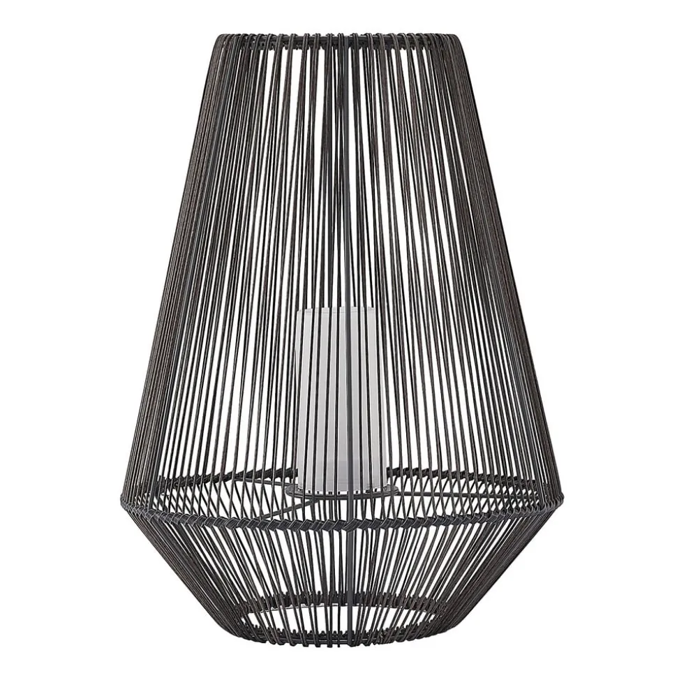 Lindby Kaati LED solar-lantaarn, rotanoptiek 37 cm