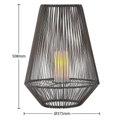 Lindby Kaati LED solar-lantaarn, rotanoptiek 37 cm