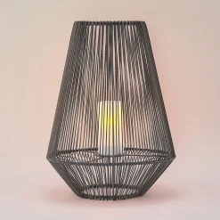 Lindby Kaati LED solar-lantaarn, rotanoptiek 37 cm