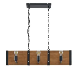 Lindby Kamilja hanglamp voor de eetkamer, hout