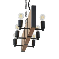 Lindby Kamilja hanglamp voor de eetkamer, hout