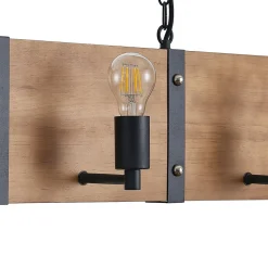 Lindby Kamilja hanglamp voor de eetkamer, hout