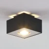 Lindby Kasi plafondlamp, zwart 1-lamp 14 x 14cm