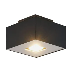 Lindby Kasi plafondlamp, zwart 1-lamp 14 x 14cm