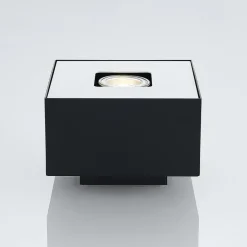 Lindby Kasi plafondlamp, zwart 1-lamp 14 x 14cm