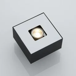 Lindby Kasi plafondlamp, zwart 1-lamp 14 x 14cm