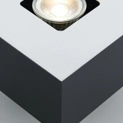 Lindby Kasi plafondlamp, zwart 1-lamp 14 x 14cm